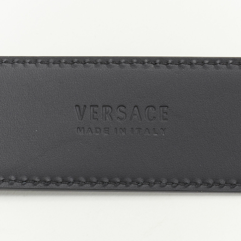 VERSACE Medusa Biggie crystal gold Medallion coin leather belt 105cm 40-44"-8