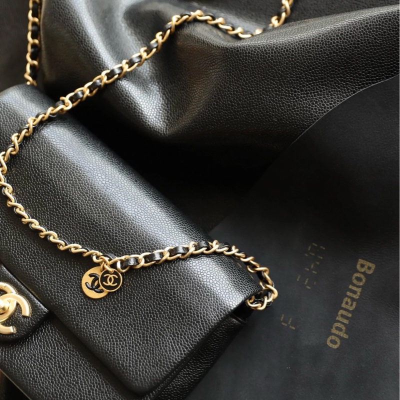 Chanel cf 24k黑金魚子醬口蓋斜挎包 芯片款 近新閒置✨配件齊全🉑送禮-15