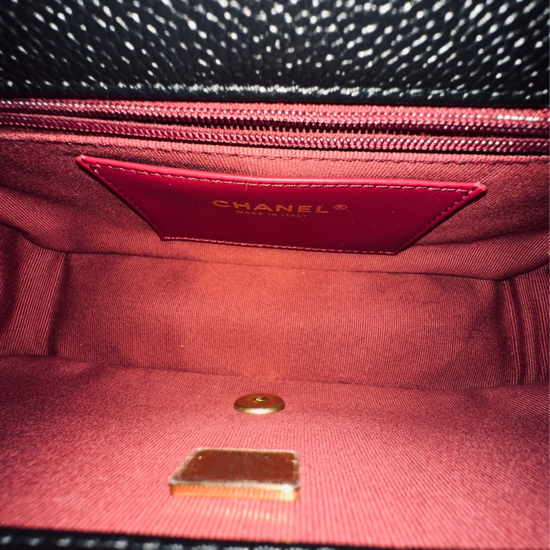 Chanel cf 24k黑金魚子醬口蓋斜挎包 芯片款 近新閒置✨配件齊全🉑送禮-32