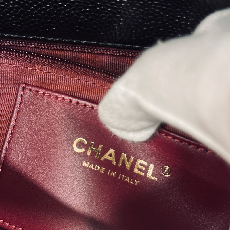 Chanel cf 24k黑金魚子醬口蓋斜挎包 芯片款 近新閒置✨配件齊全🉑送禮-35
