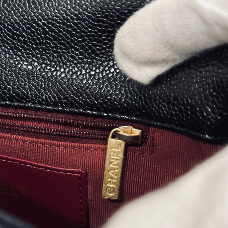 Chanel cf 24k黑金魚子醬口蓋斜挎包 芯片款 近新閒置✨配件齊全🉑送禮-36