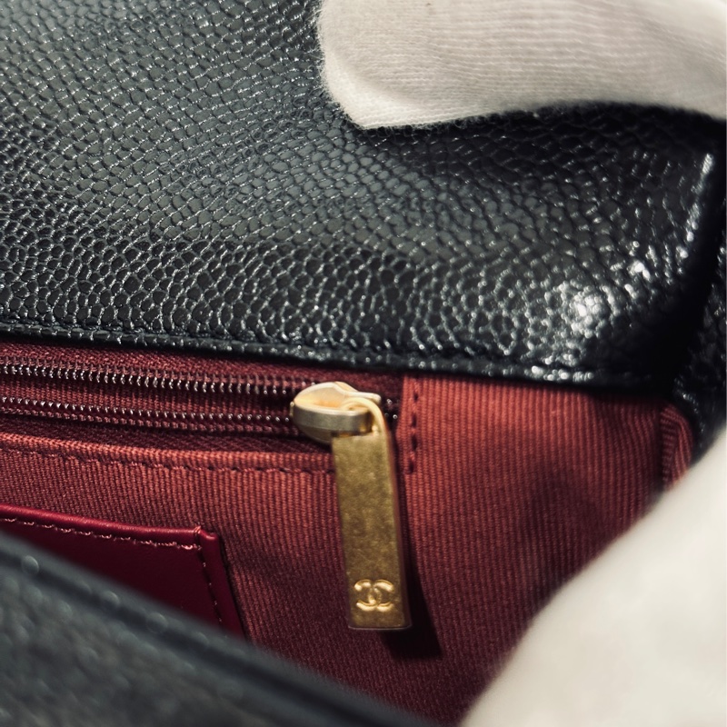 Chanel cf 24k黑金魚子醬口蓋斜挎包 芯片款 近新閒置✨配件齊全🉑送禮-37