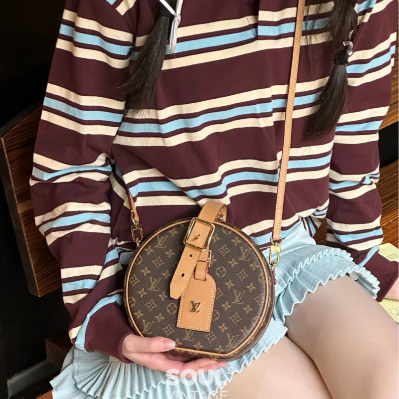 LV Boite Chapeau硬盒圓餅包 芯片款 99新五金帶膜🔥高工價硬盒🉑手挽/斜背-8