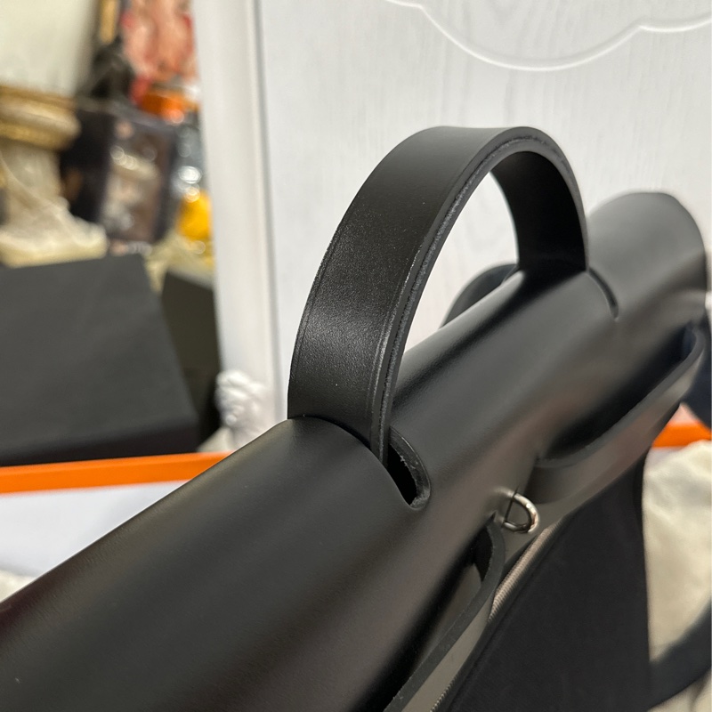 🈶台灣購證 #近新w刻全配 愛馬仕黑銀herbag39郵差斜挎包🔥全網最低🔥-17