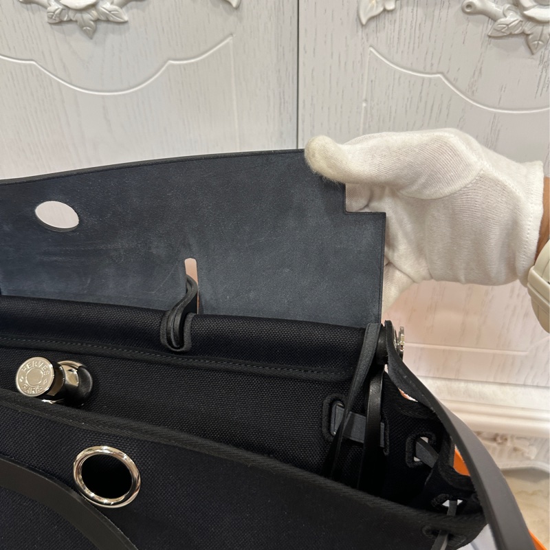 🈶台灣購證 #近新w刻全配 愛馬仕黑銀herbag39郵差斜挎包🔥全網最低🔥-26