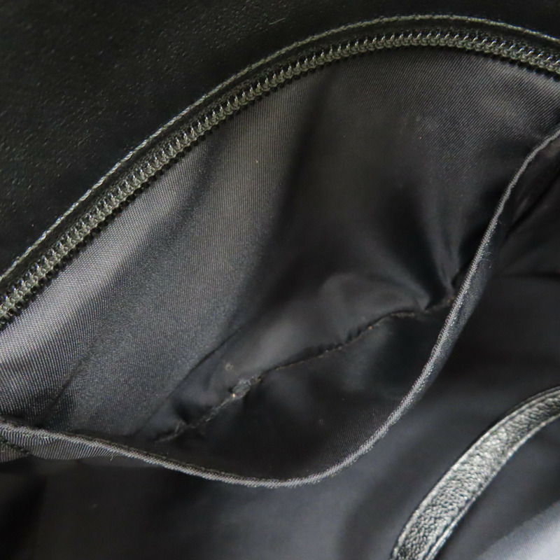 黑色 菱格紋 皮革 肩背包 無卡-6