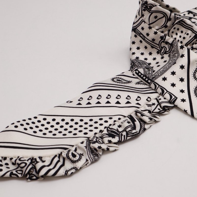HERMES Eperon d'or bandana金質馬刺荷葉邊Twilly - 白-4