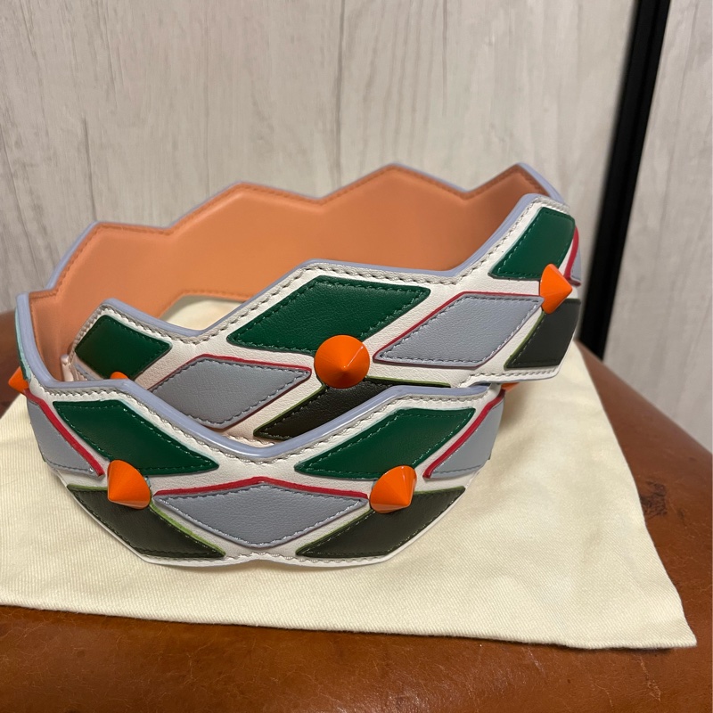 Fendi Strap You銀扣拼色卯釘肩揹帶-6