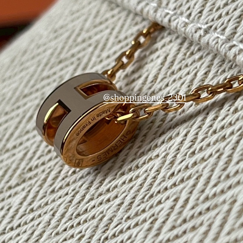 愛馬仕 mini H pop奶茶玫瑰金項鍊❗️尚未抵台-0