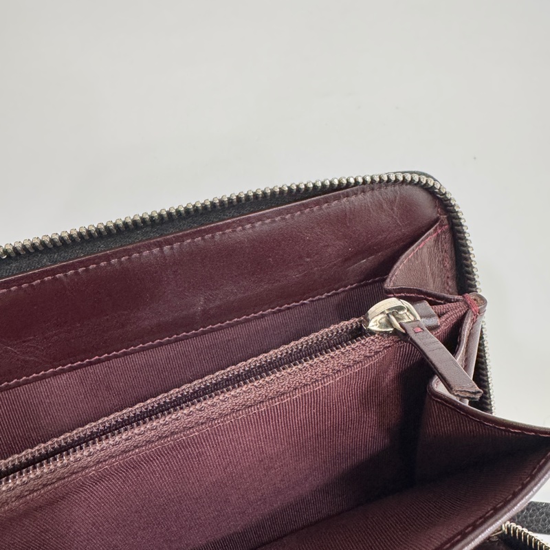 CHANEL黑銀荔枝牛皮ㄇ拉商務L號對開長夾-15