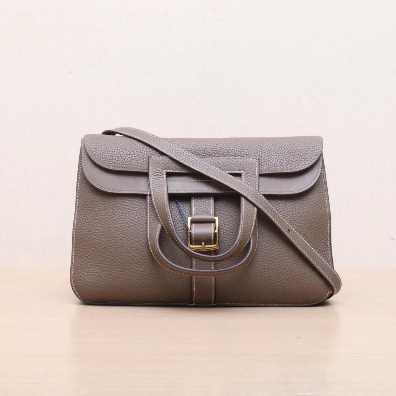 HERMES(愛馬仕) Halzan 31 18大象灰 TC皮 Y刻 金扣-0