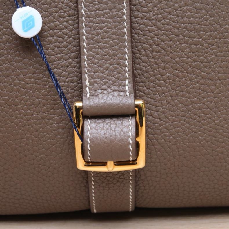 HERMES(愛馬仕) Halzan 31 18大象灰 TC皮 Y刻 金扣-5