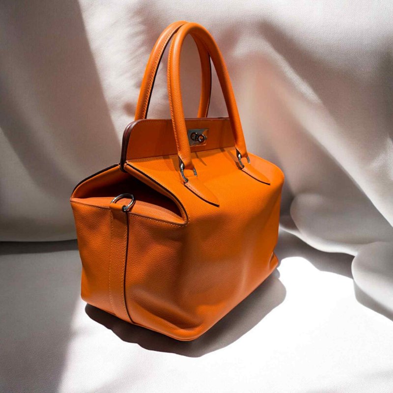 HERMES Toolbox /橘色/X刻/26cm-1