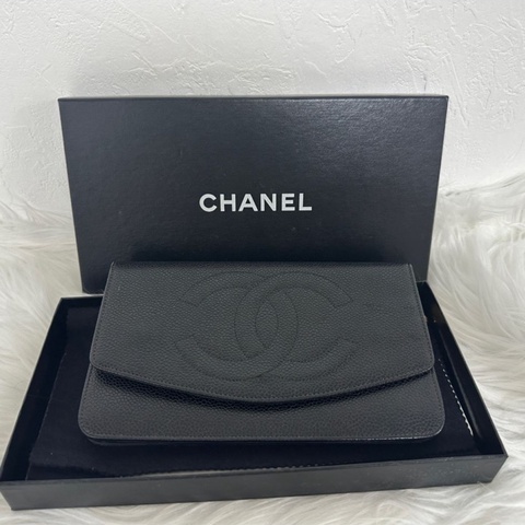 Chanel 魚子醬荔枝皮長夾/WOC