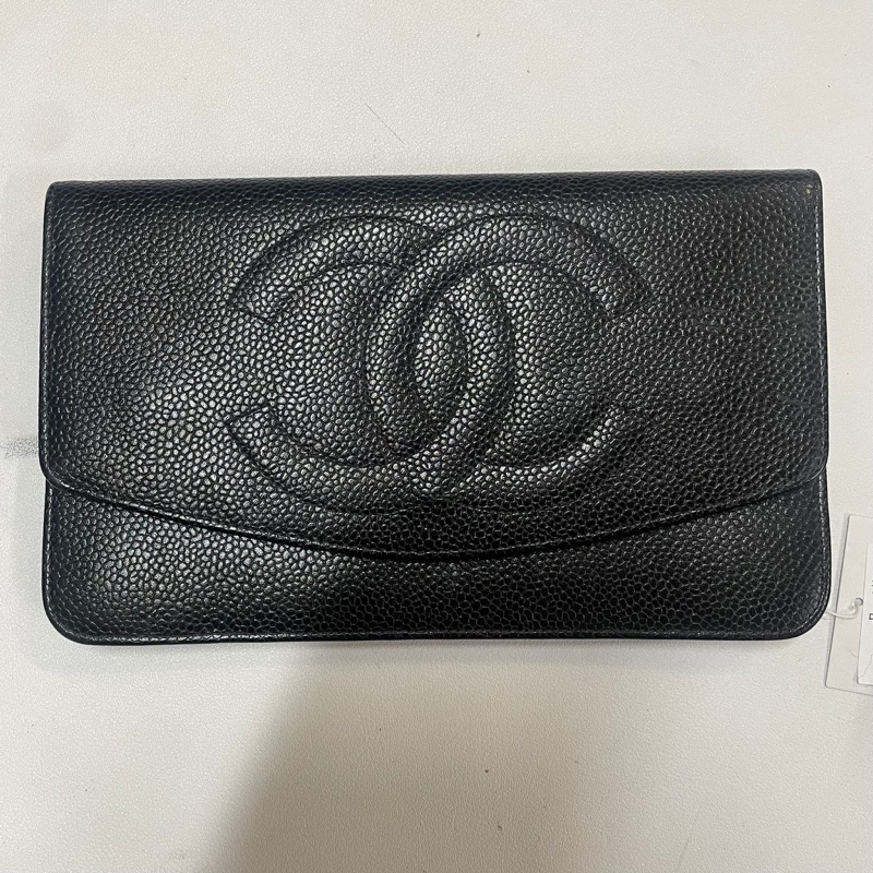 Chanel 魚子醬荔枝皮長夾/WOC-1
