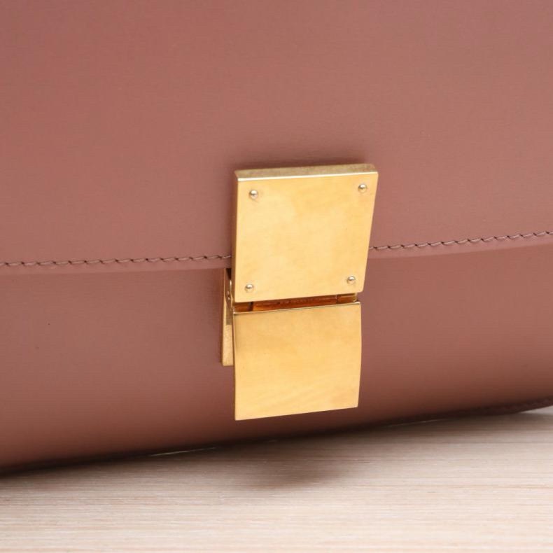 CELINE(思琳) Classic Box 中號 粉色 金扣-5
