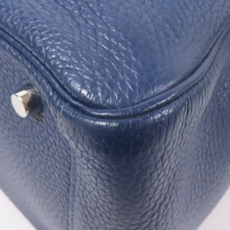 HERMES Clemence皮革Lindy 30銀扣手挽肩背兩用袋-5