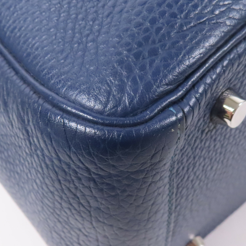 HERMES Clemence皮革Lindy 30銀扣手挽肩背兩用袋-6