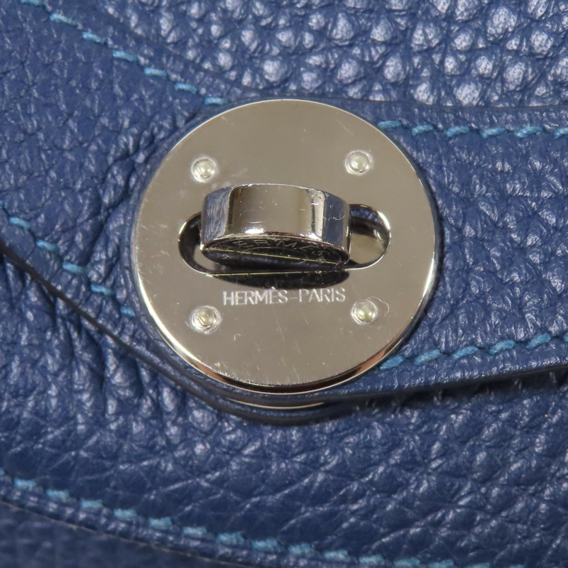 HERMES Clemence皮革Lindy 30銀扣手挽肩背兩用袋-8