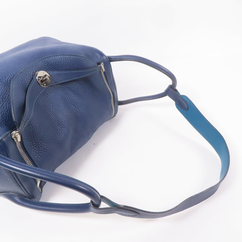 HERMES Clemence皮革Lindy 30銀扣手挽肩背兩用袋-9