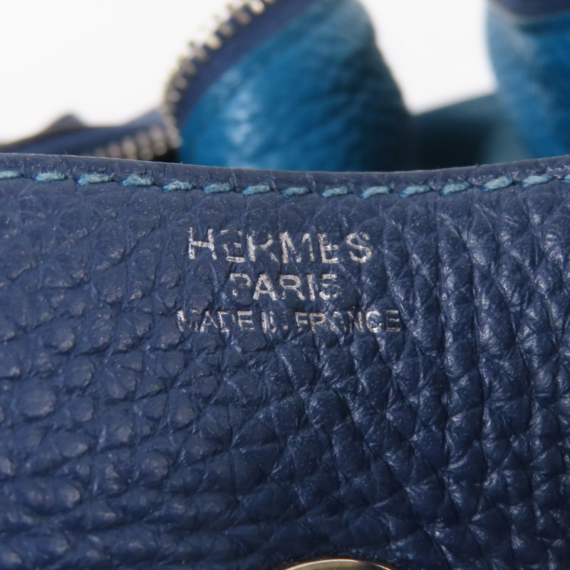 HERMES Clemence皮革Lindy 30銀扣手挽肩背兩用袋-10