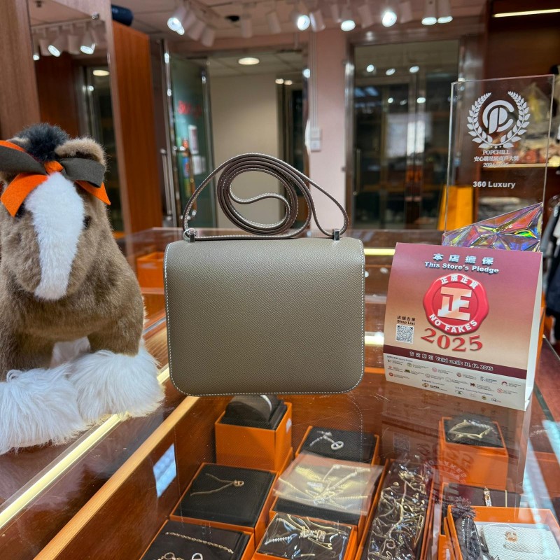 ✨持有香港正品正貨標籤(只做全新)✨ Hermes Mini Constance 大象灰銀扣-1