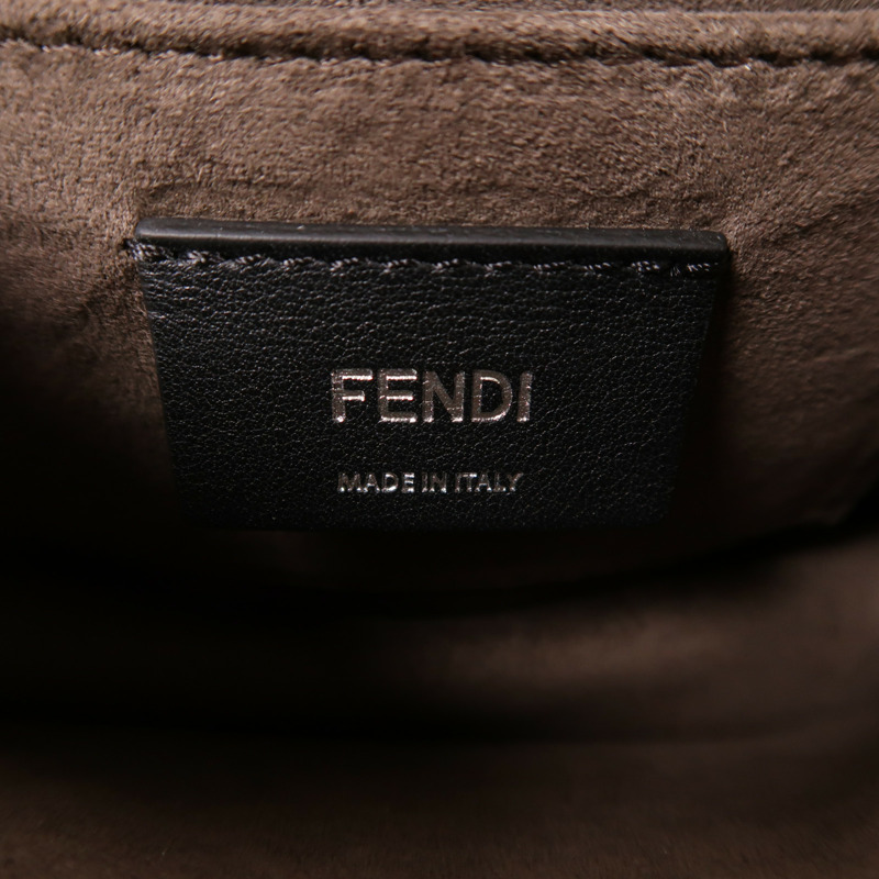 FENDI 牛皮皮革Small Kan I Faces銀扣鏈帶肩背袋-5