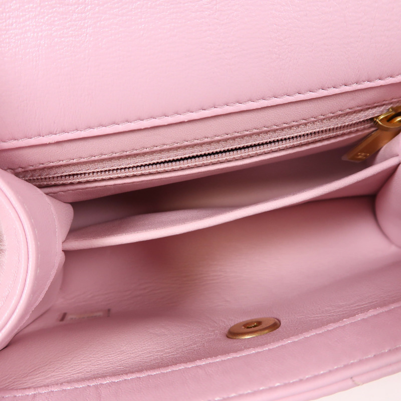 CHANEL 羊皮皮革Mini Flap Bag With Top Handle金扣鏈帶手挽肩背兩用袋-4