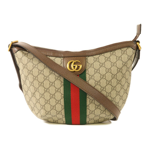 GUCCI 塗層帆布Shoulder Bag金扣肩背袋