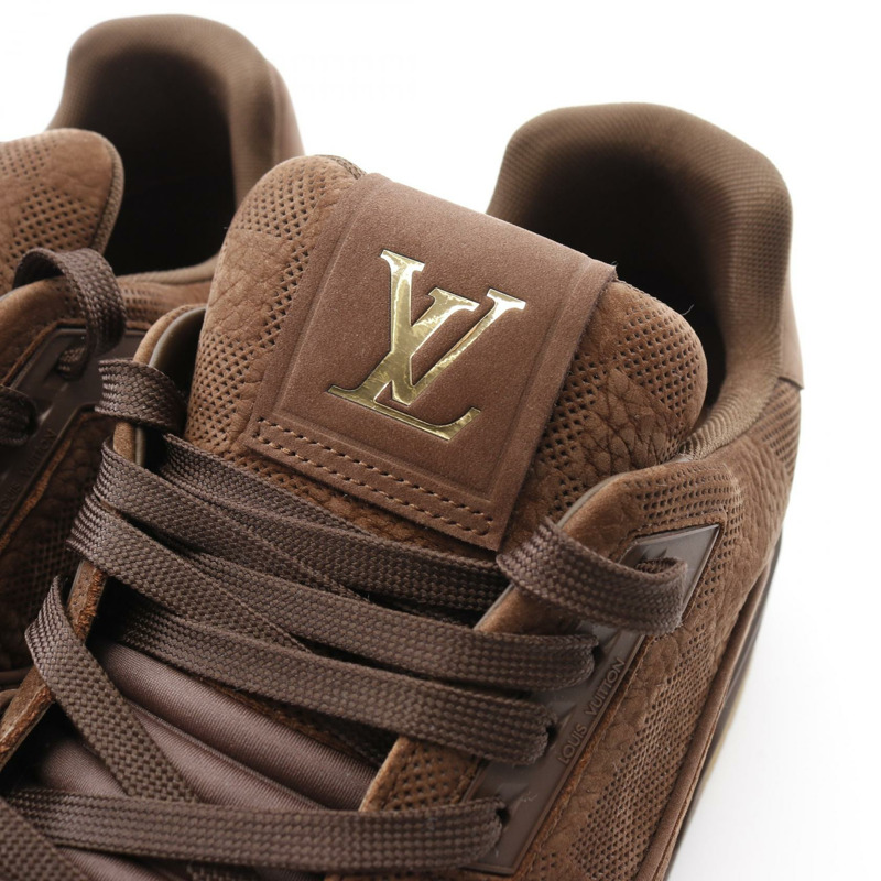 LOUIS VUITTON LV Damier Marron 運動鞋 1AH639 皮革棕色二手男款 9 碼-6