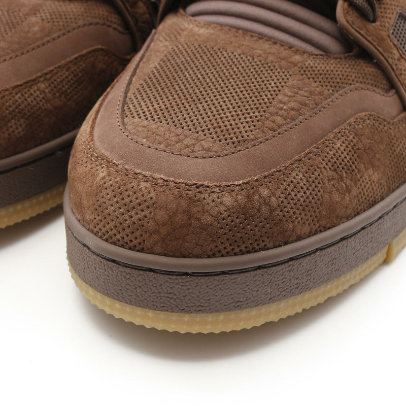 LOUIS VUITTON LV Damier Marron 運動鞋 1AH639 皮革棕色二手男款 9 碼-8