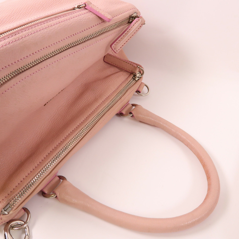 GIVENCHY 皮革Pandora銀扣手挽肩背兩用袋-4