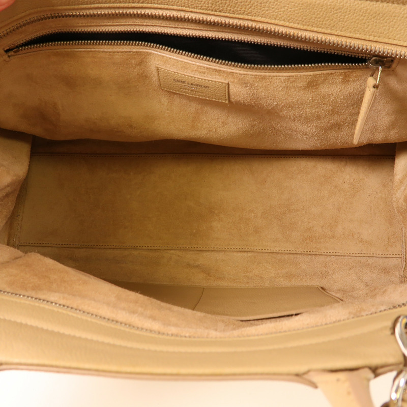 SAINT LAURENT 牛皮皮革2 Way Bag銀扣手挽肩背兩用袋-6