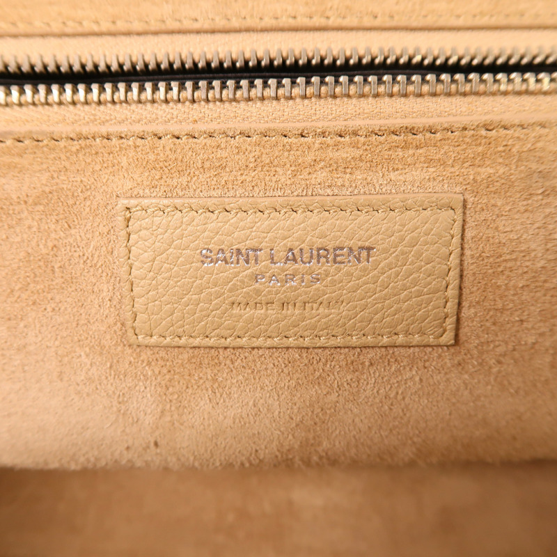 SAINT LAURENT 牛皮皮革2 Way Bag銀扣手挽肩背兩用袋-7