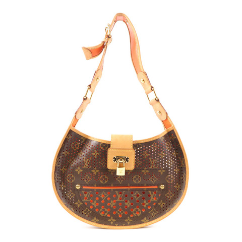LOUIS VUITTON Monogram Perfo Demi Lune金扣肩背袋