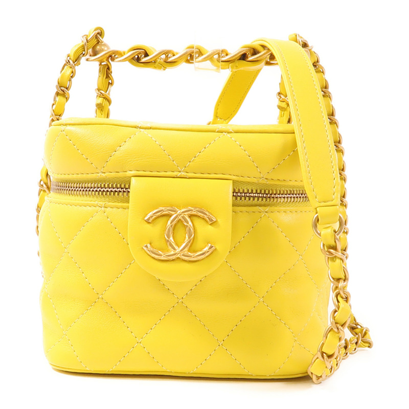 CHANEL 牛皮皮革Chain Shoulder Bag金扣鏈帶手挽肩背兩用袋-0