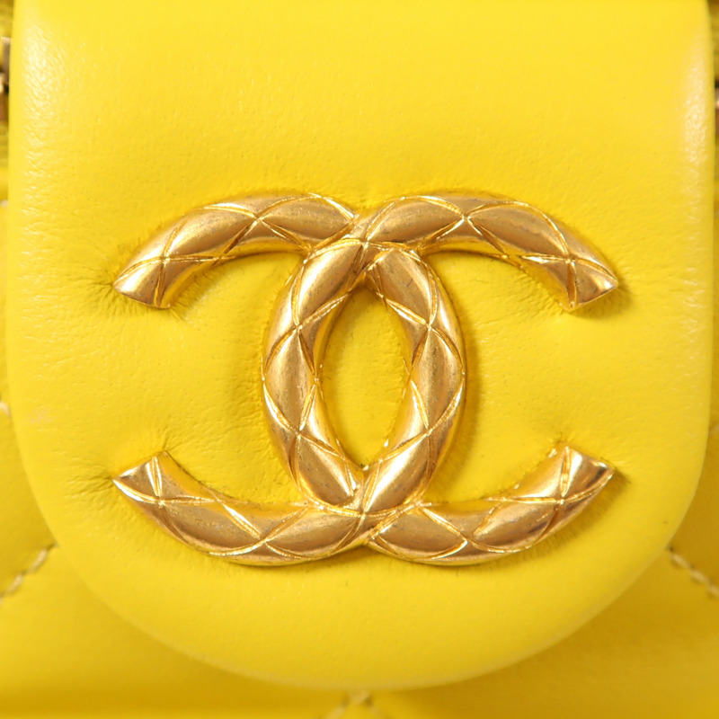 CHANEL 牛皮皮革Chain Shoulder Bag金扣鏈帶手挽肩背兩用袋-12