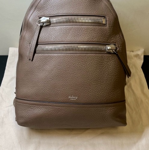Mulberry Leather Zipped Backpack 皮包 拉鍊 背包 雙肩包-1