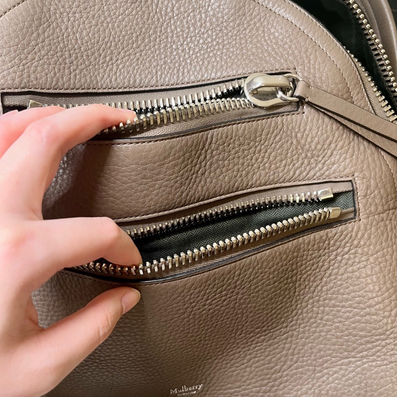 Mulberry Leather Zipped Backpack 皮包 拉鍊 背包 雙肩包-4