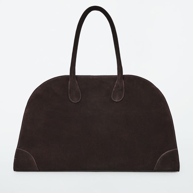 全新｜COS Studio bowling bag 真皮麂皮保齡球包 咖啡色-3