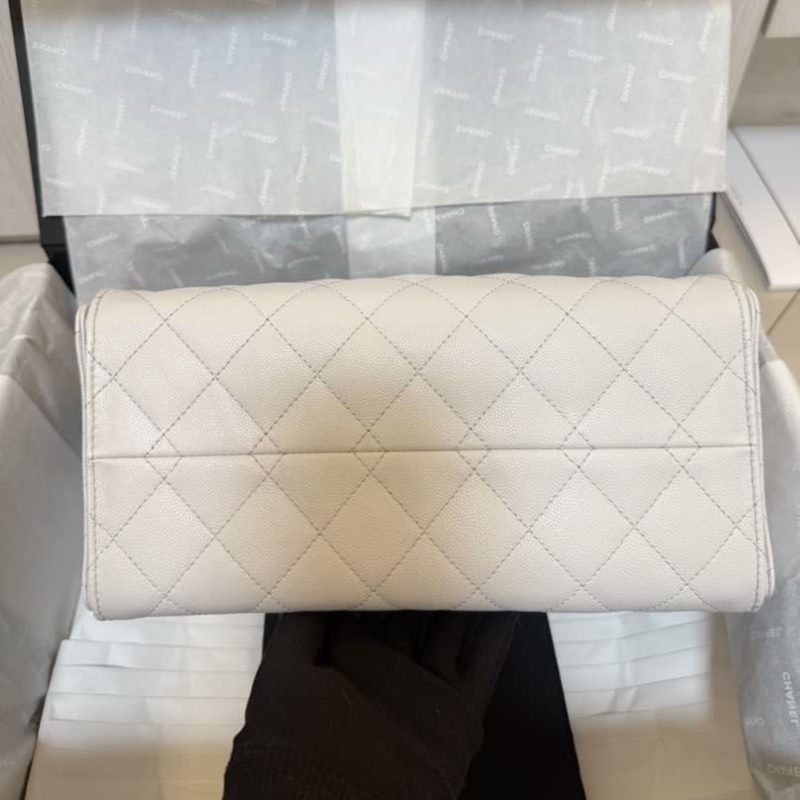 Chanel 25 Hobo 淺灰色 小號 牛皮 荔枝枝肩背包-4