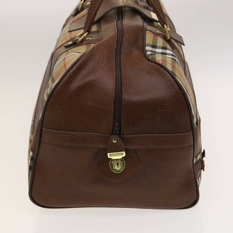 【日本直送】Burberrys Nova 格紋波士頓包帆布米金色正品 yk18195-3