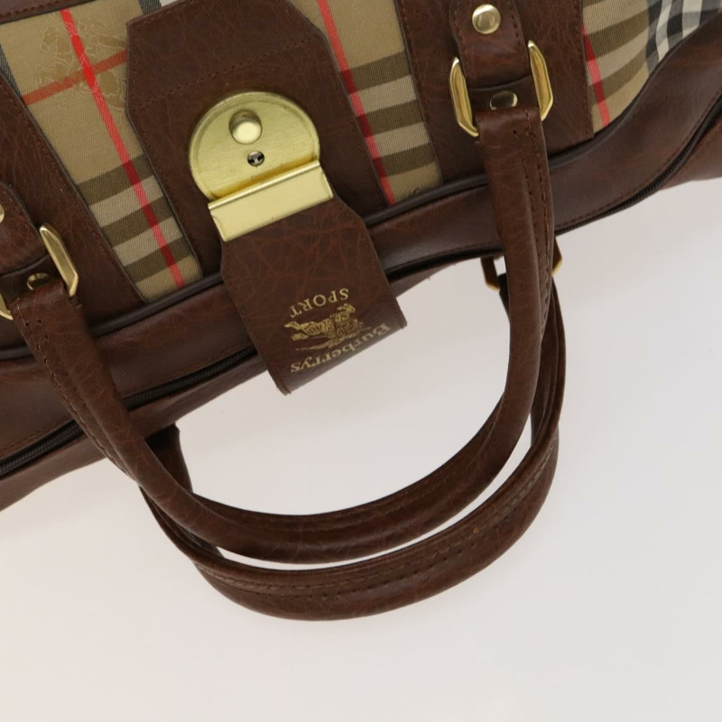 【日本直送】Burberrys Nova 格紋波士頓包帆布米金色正品 yk18195-6