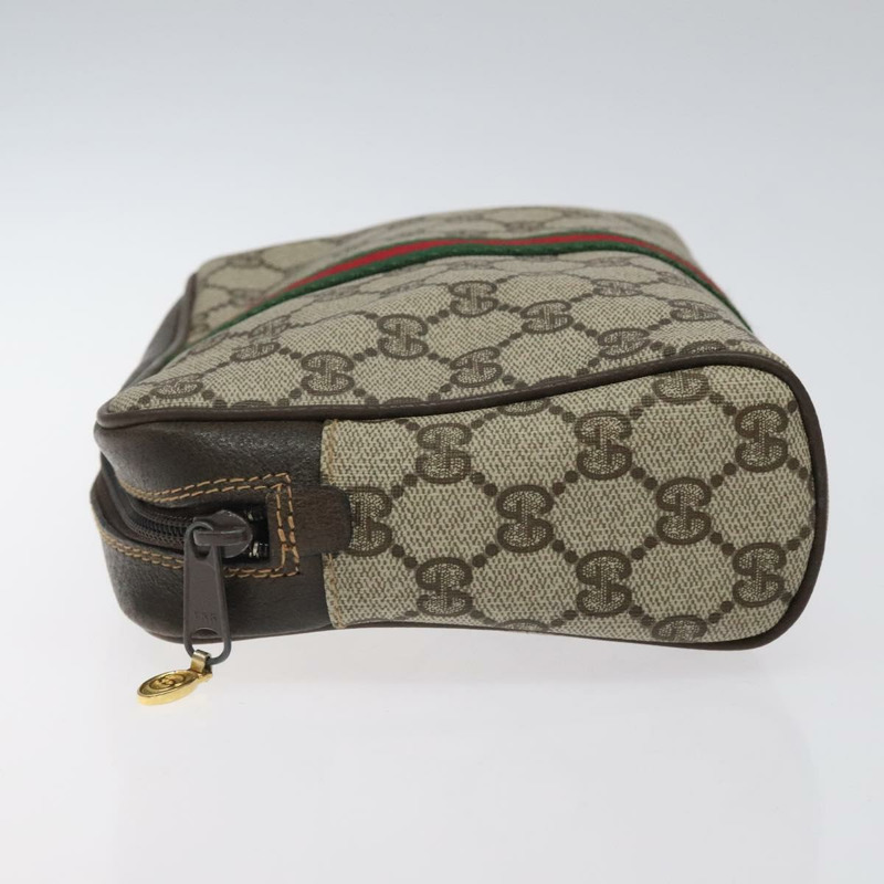 【日本直送】GUCCI GG Supreme Web Sherry Line 手拿包 PVC 米色 紅色 綠色 正品 BA1822-4