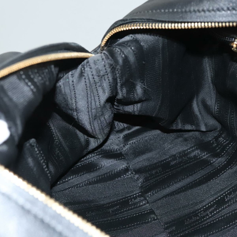 【日本直送】Salvatore Ferragamo Gancini 單肩包 皮革 黑金色 正品 124617-19