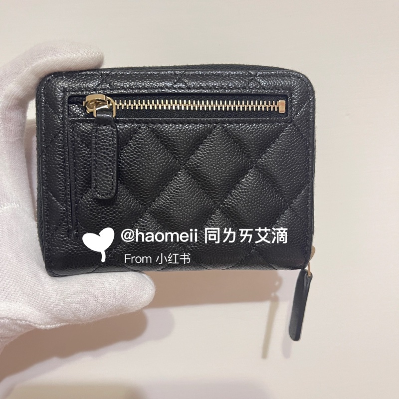Chanel 25A 新款 對折雙開拉鍊 牛皮小皮夾 🔥-1