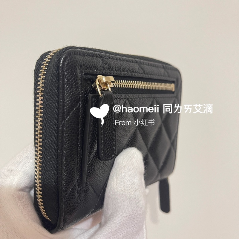Chanel 25A 新款 對折雙開拉鍊 牛皮小皮夾 🔥-5