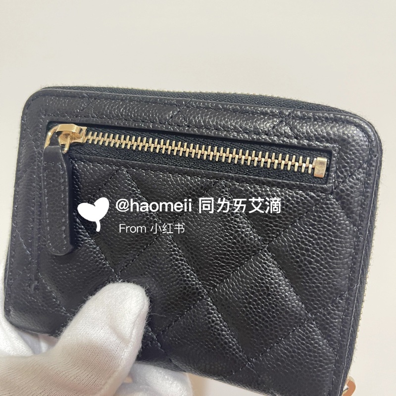Chanel 25A 新款 對折雙開拉鍊 牛皮小皮夾 🔥-6