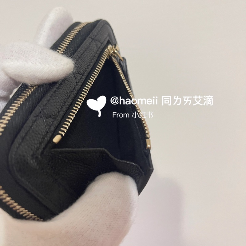 Chanel 25A 新款 對折雙開拉鍊 牛皮小皮夾 🔥-9