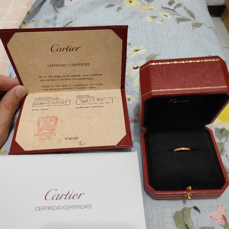 Cartier 18K金 碎鑽單戒 戒圍49-0